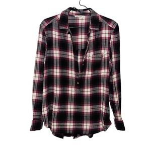 BeachLunchLounge 3/4 Longsleeve Plaid Button-Up Shirt